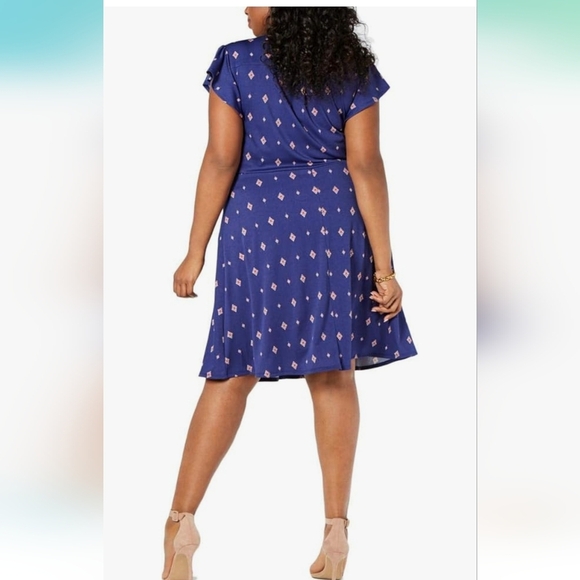 Monteau 2xl blue flowy dress poly/spandex 25 p2p 45 long - Picture 5 of 6